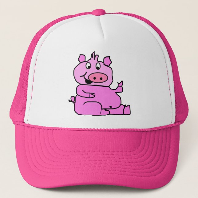 Casquette de cochon de dessin animé rose (Devant)