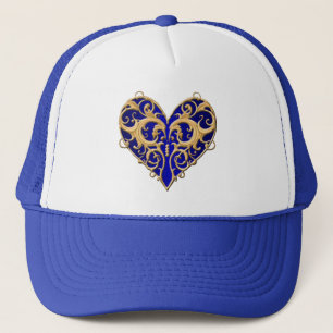 Casquette de coeur bleu Filigree