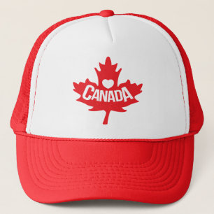 Casquette de coeur canadien et d'érable rouge