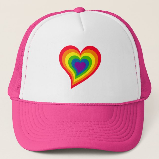 Casquette de coeur d'arc-en-ciel (Devant)