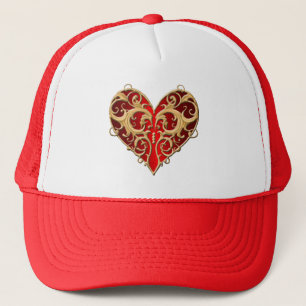 Casquette de coeur Red Filigree