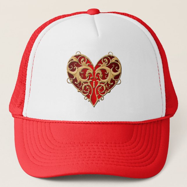 Casquette de coeur Red Filigree (Devant)