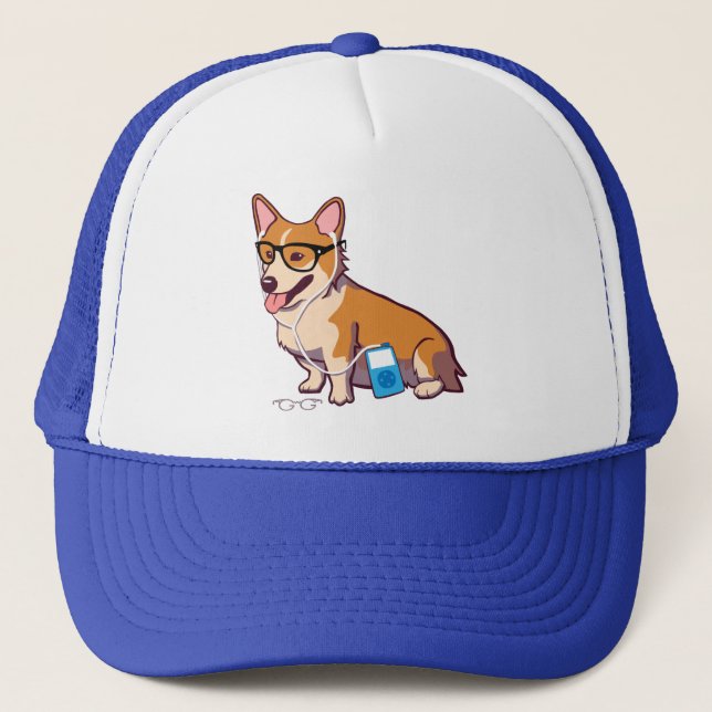 Casquette de corgi de hippie (sans texte) (Devant)