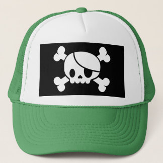 Casquette de crâne de pirate et de camionneur d'os