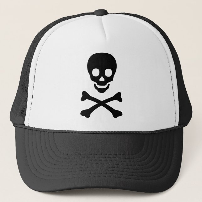 Casquette de crâne et de camionneur d'os croisés (Devant)