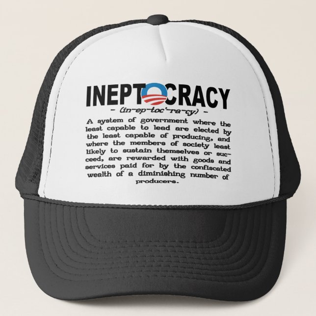 Casquette de définition d'Ineptocracy (noir) (Devant)