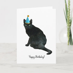 Casquette de fête de chat carte d'anniversaire