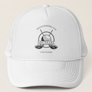 Casquette de golf à nom de club de croix moderne