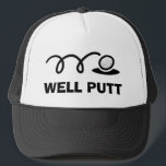 Casquette de golf amusant | putt<br><div class="desc">Casquette de golf amusant | putt. Idée cadeau sportif mignonne pour les golfeurs hommes et femmes. Boule de golf noir et blanc et conception de trou. Humour de golf.</div>