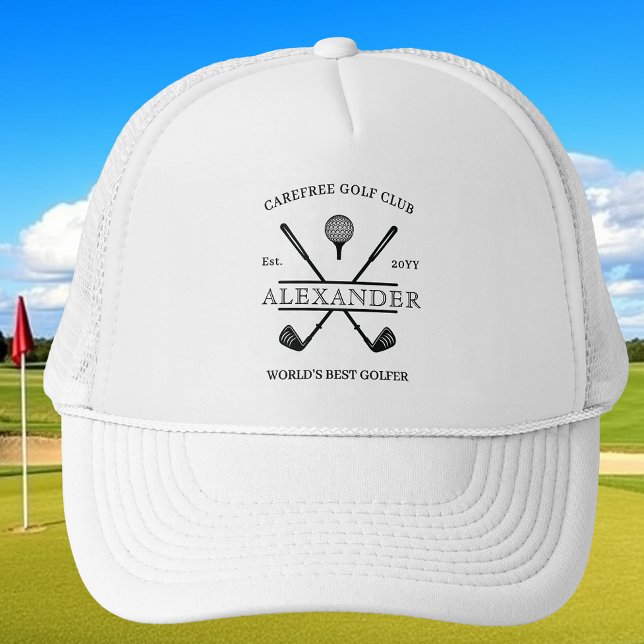 Casquette de golf noir et blanc à nom (Créateur téléchargé)