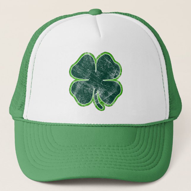 Casquette de grunge de shamrock du jour de St (Devant)