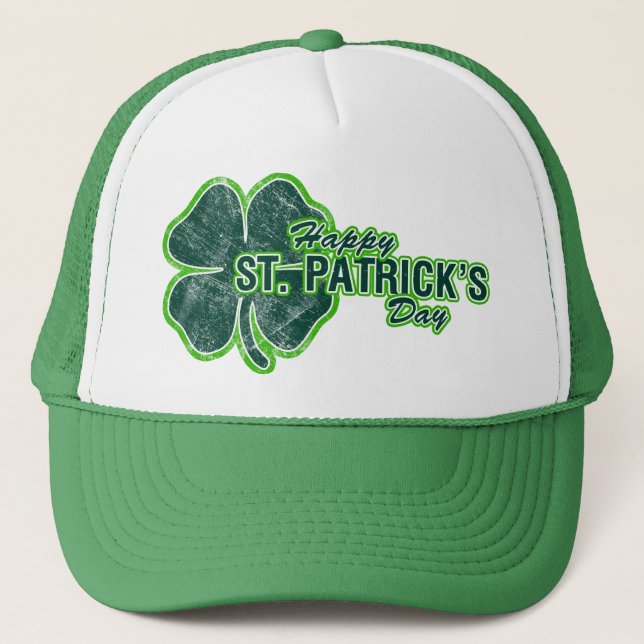 Casquette de grunge de shamrock du jour de St (Devant)