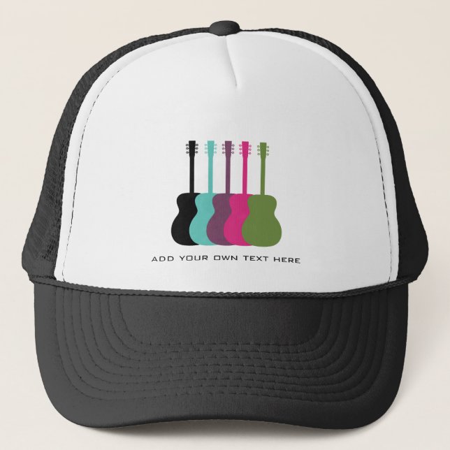 Casquette de guitares aux couleurs vives (Devant)