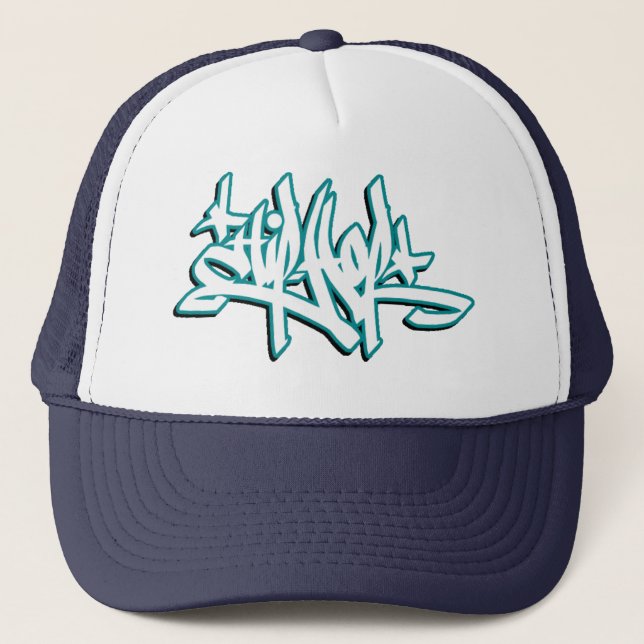 casquette de hhop (bleu et blanc) (Devant)