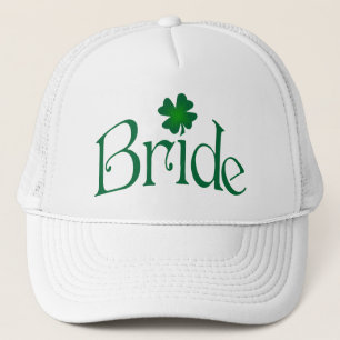 Casquette de jeune mariée de shamrock de vert vert
