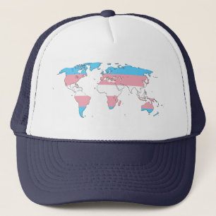 Casquette de la fierté transgenre carte du monde