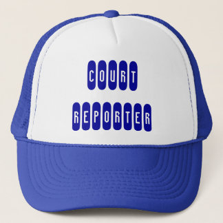 Casquette de la lettre blanche bleu vif du reporte