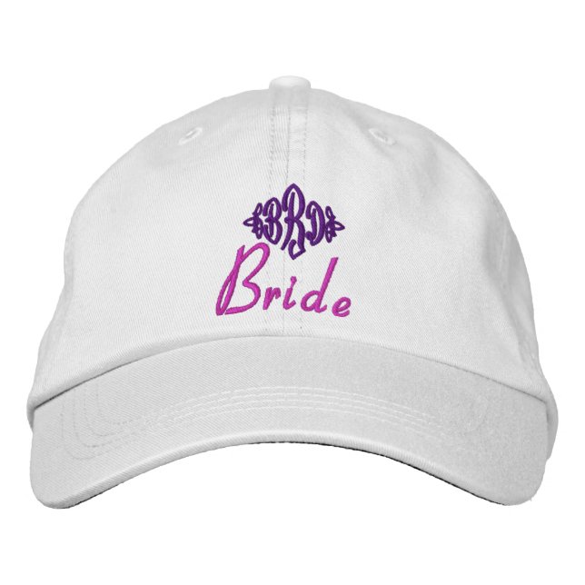 Casquette de la mariée - avec initiales personnali (Devant)