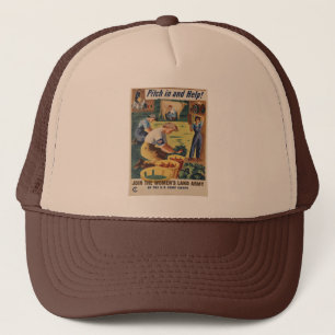 Casquette de l'affiche patriotique 2ème guerre mon