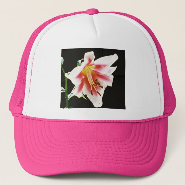 Casquette de maillage de camion à fleurs (Devant)