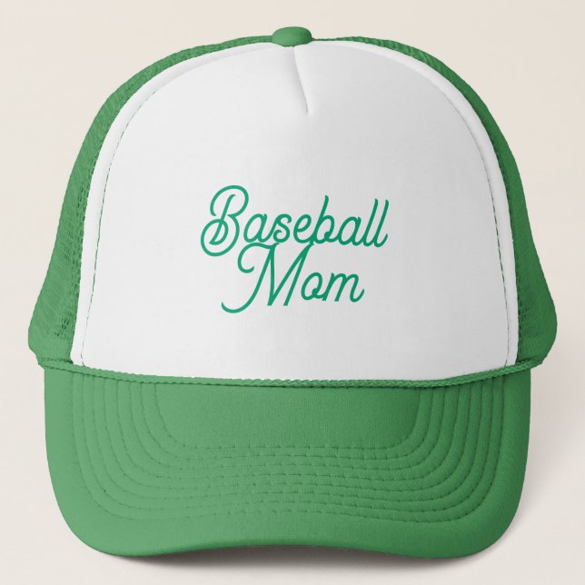 Casquette de maman de baseball verte et blanche (Devant)