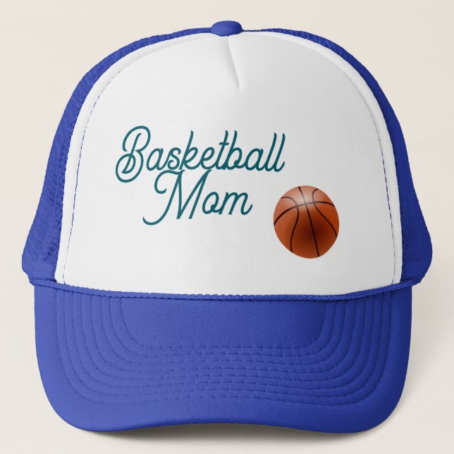 Casquette de Maman de Basketball Bleu et Blanc (Devant)