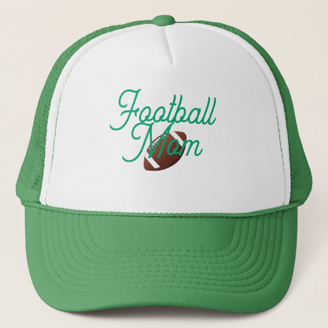 Casquette de Maman de Football Vert et Blanc (Devant)
