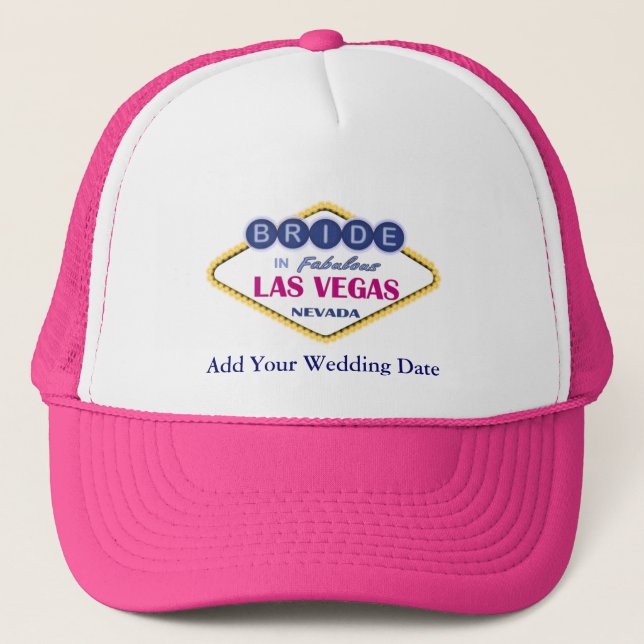 Casquette de mariée de Las Vegas. (Devant)