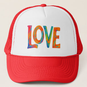 Casquette de mot d'amour coloré