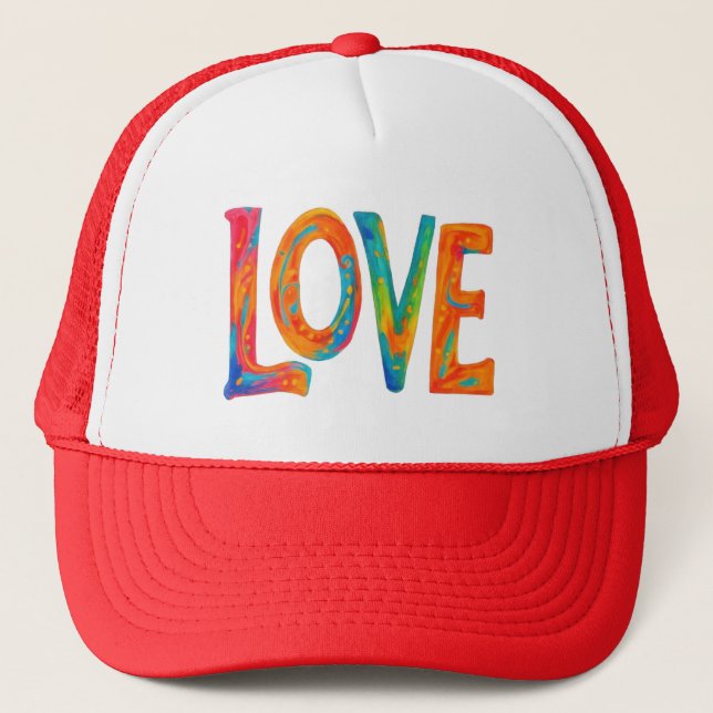 Casquette de mot d'amour coloré (Devant)