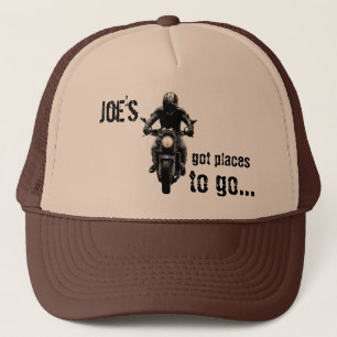 Casquette de moto marron et bronzée personnalisée