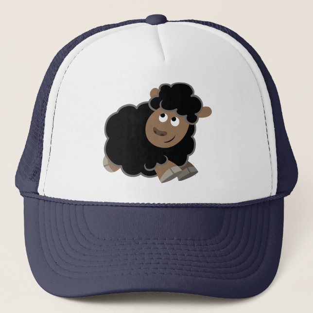 Casquette de mouton de caricature malicieux (Devant)