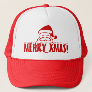 Casquette de Noël avec le père noël disant joye