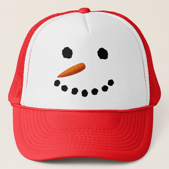 Casquette de Noël de visage de bonhomme de neige (Devant)