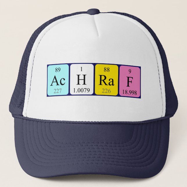 Casquette de nom de table périodique Achraf (Devant)