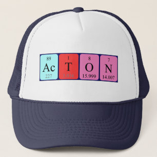 Casquette de nom de table périodique Acton