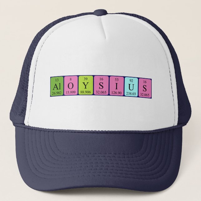 Casquette de nom de table périodique Aloysius (Devant)
