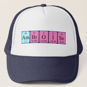 Casquette de nom de table périodique Ambroise