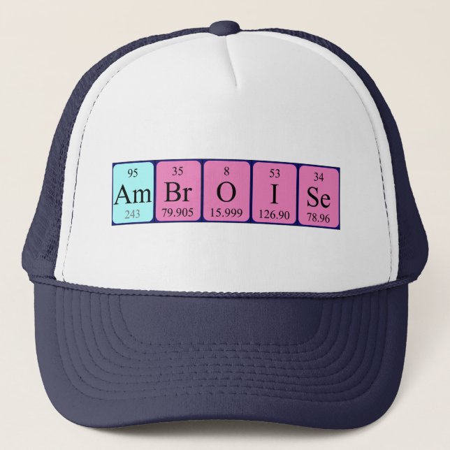 Casquette de nom de table périodique Ambroise (Devant)