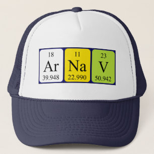Casquette de nom de table périodique Arnav