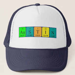 Casquette de nom de table périodique Austin