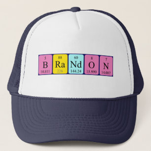 Casquette de nom de table périodique Brandon