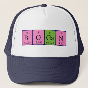 Casquette de nom de table périodique Brogan