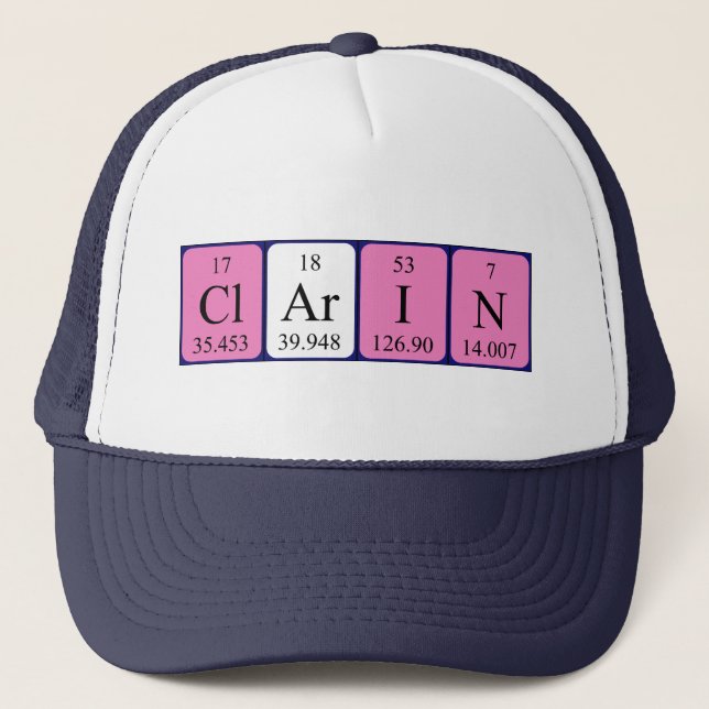 Casquette de nom de table périodique Clarin (Devant)