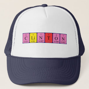 Casquette de nom de table périodique Clinton