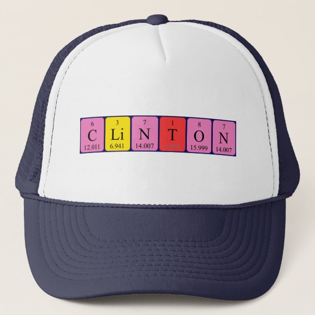 Casquette de nom de table périodique Clinton (Devant)