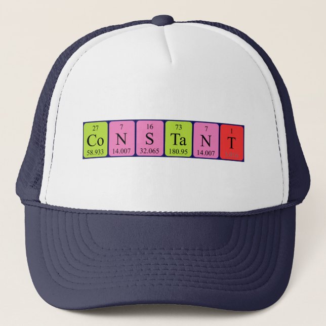 Casquette de nom de table périodique constant (Devant)