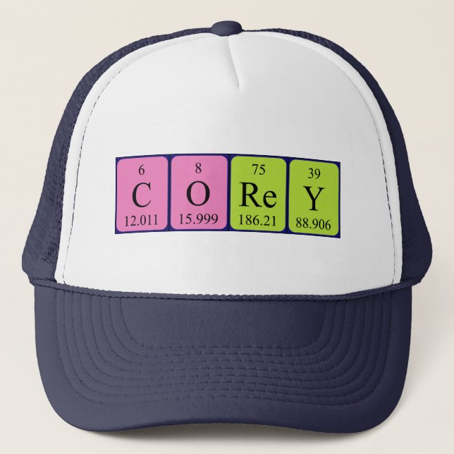 Casquette de nom de table périodique Corey (Devant)