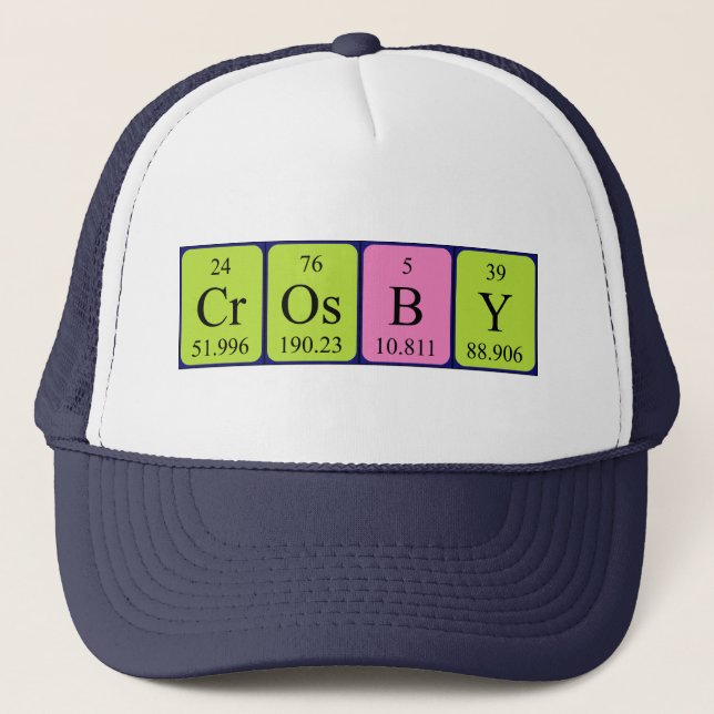Casquette de nom de table périodique croisé (Devant)