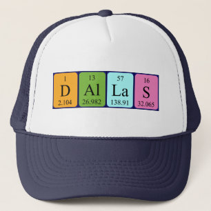Casquette de nom de table périodique Dallas